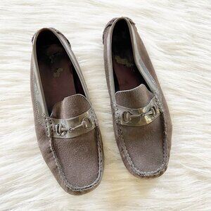 Cole Haan Women's Gray Suede Horsebit Loafers